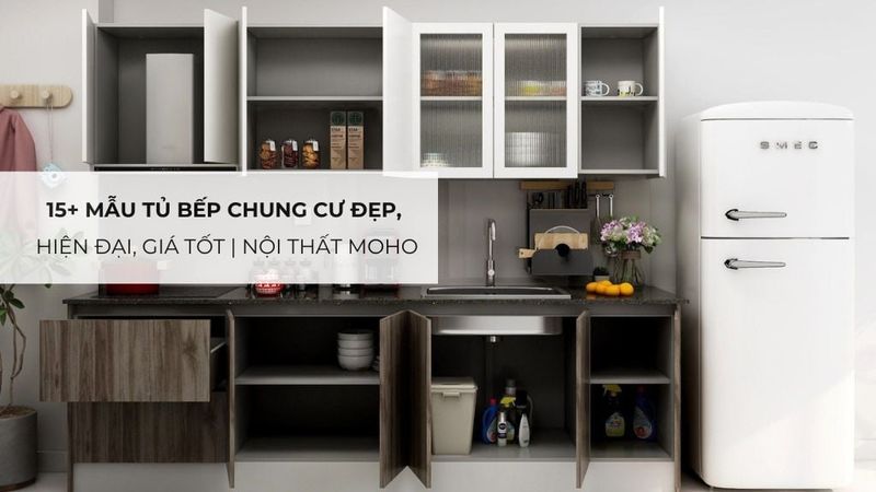 Tủ Bếp Chung Cư Phong Cách Luxury 6 Mẫu tủ bếp gỗ óc chó