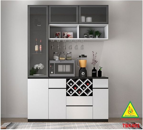 Tủ bếp MDF tích hợp công nghệ