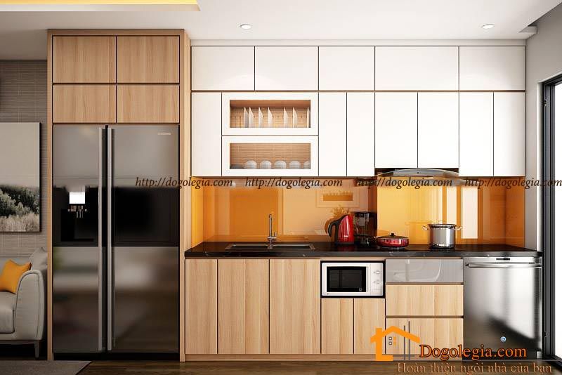 Mẫu tủ bếp hiện đại gỗ công nghiệp