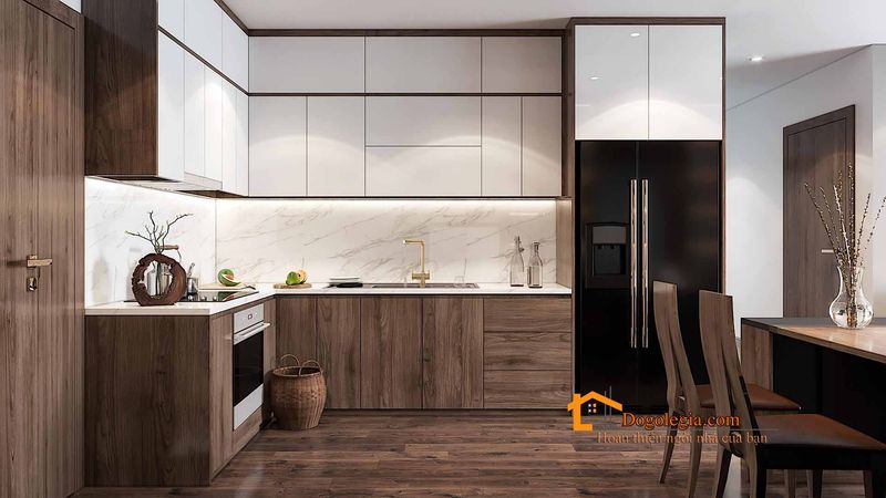 Mẫu tủ bếp đẹp hiện đại gỗ công nghiệp LG TB092-2-1