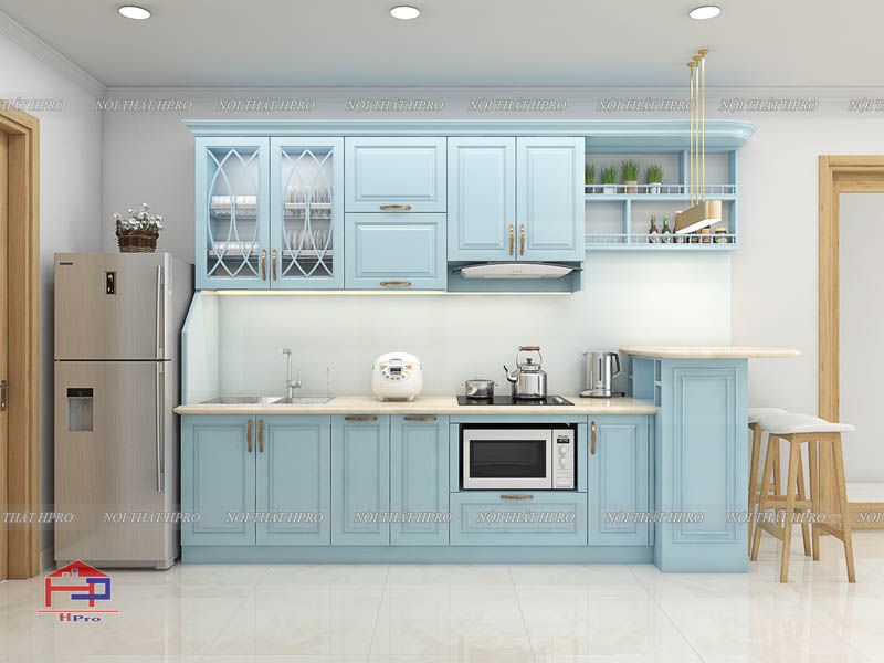 Tủ bếp MDF lõi xanh 3D