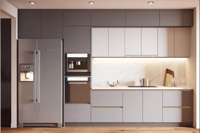 Tủ bếp MDF lõi xanh hiện đại