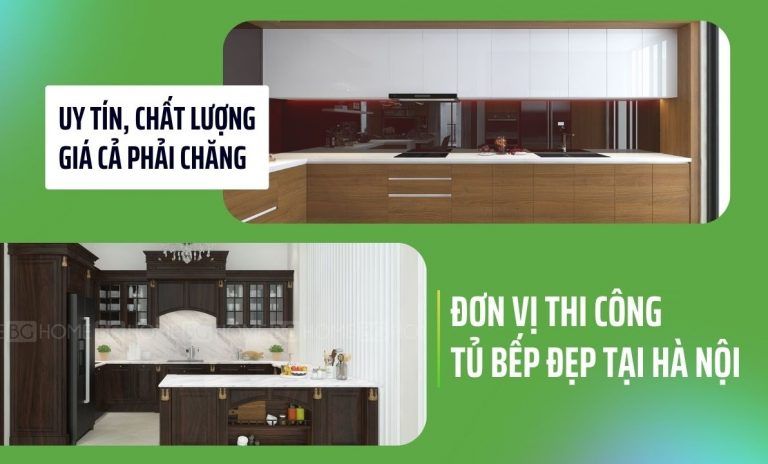 Tủ bếp MDF phong cách cổ điển