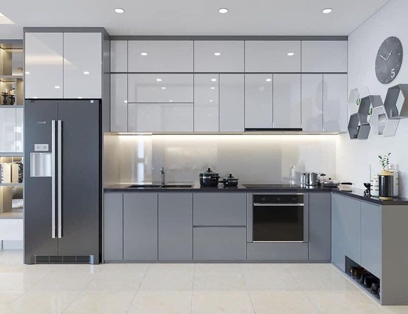 Tủ bếp MDF phủ melamine
