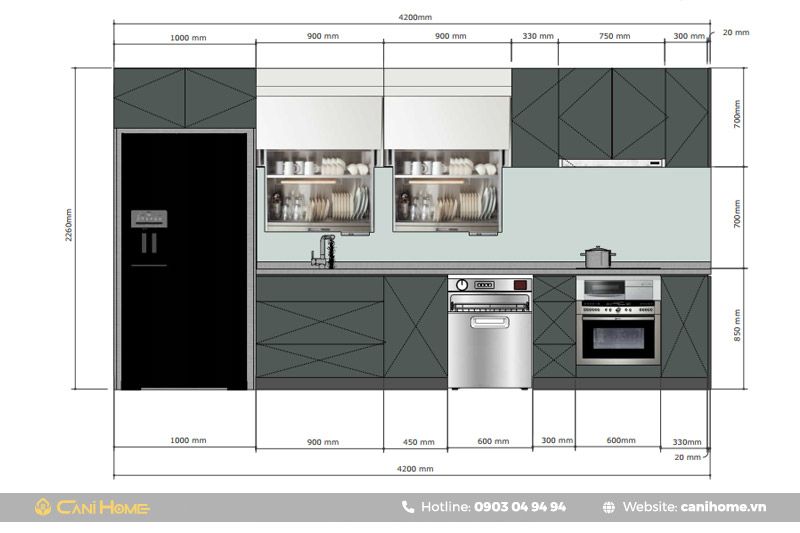Tủ Bếp Chung Cư Theo Kích Thước 4 Hình ảnh tủ bếp chữ L nhỏ gọn