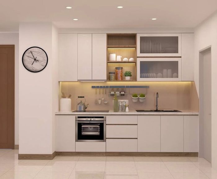 Tủ bếp chữ I tối giản
