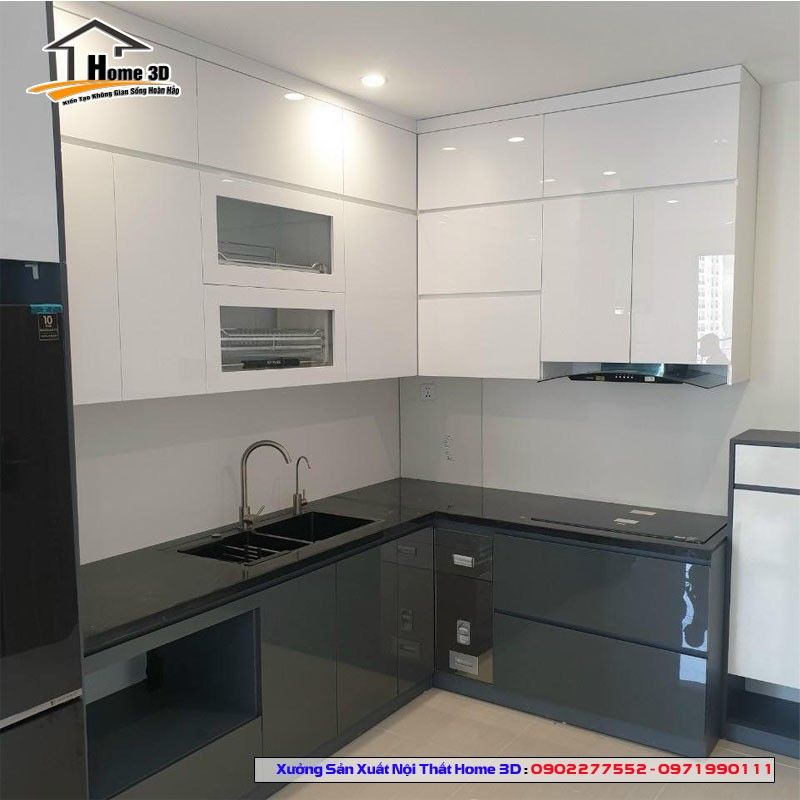 Tủ bếp MDF phủ acrylic