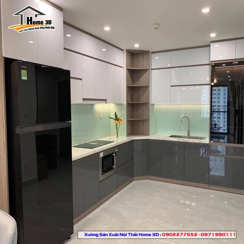 Tủ Bếp Chung Cư Cao Cấp Giá Xưởng 6 Mẫu tủ bếp đẹp acrylic