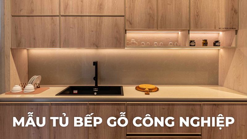 Mẫu tủ bếp gỗ công nghiệp