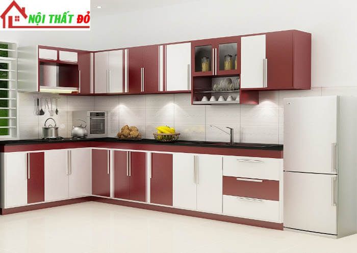 Tủ bếp chữ L hiện đại