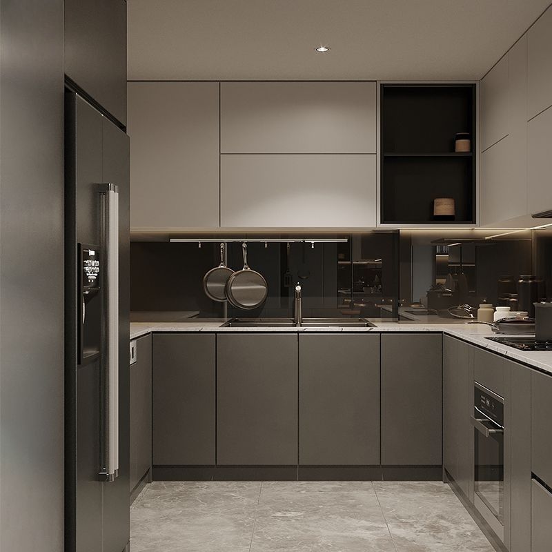 Mẫu tủ bếp MDF phủ melamine