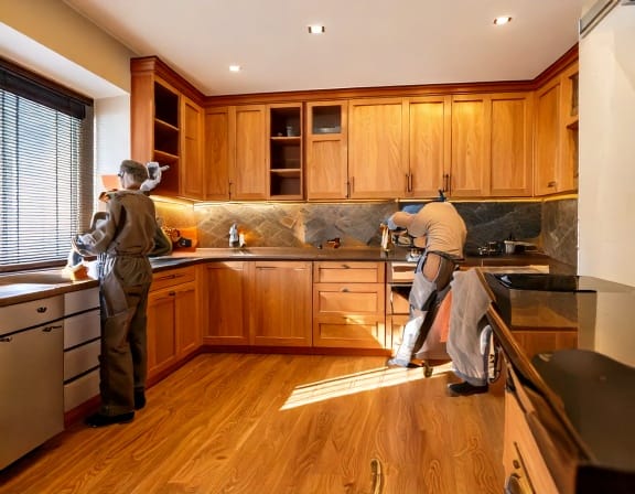 Thi công tủ bếp gỗ