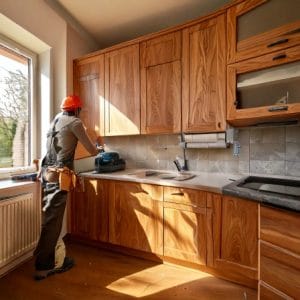 Thi công tủ bếp gỗ