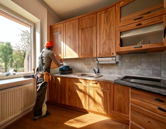 Thi công tủ bếp gỗ