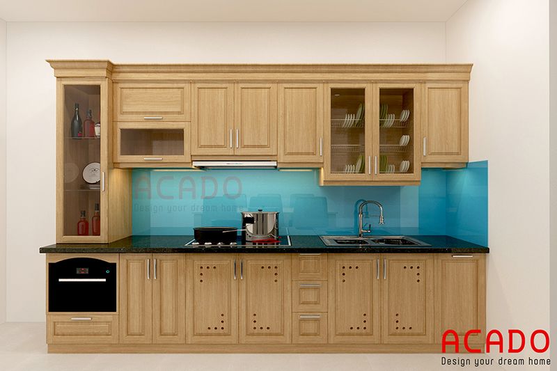 Tủ Bếp Gỗ Tự Nhiên Chung Cư 7 Mẫu tủ bếp chung cư đẹp