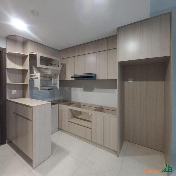 Tủ bếp MDF vân sồi