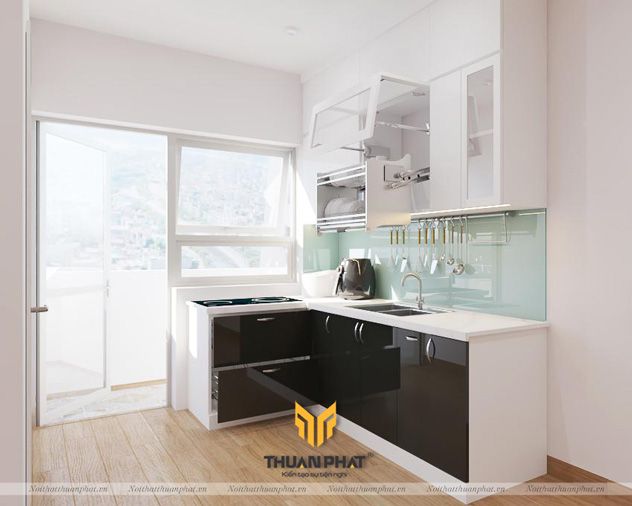 Tủ Bếp Chung Cư Phòng Bếp Nhỏ 7 Tủ bếp acrylic