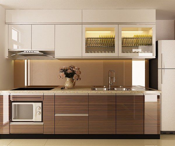 Tủ Bếp Căn Hộ Hiện Đại 8 Tủ bếp chữ U cao sát trần