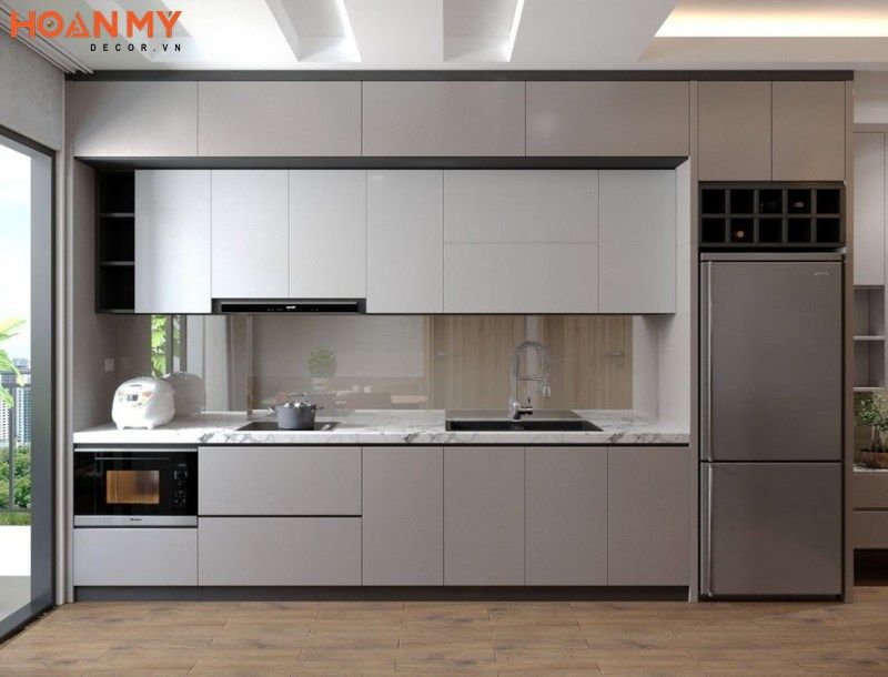 Tủ Bếp Chung Cư Đẳng Cấp 4 Tủ bếp chữ L hiện đại