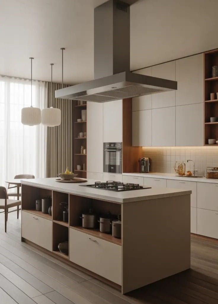 Tủ bếp có đảo bếp