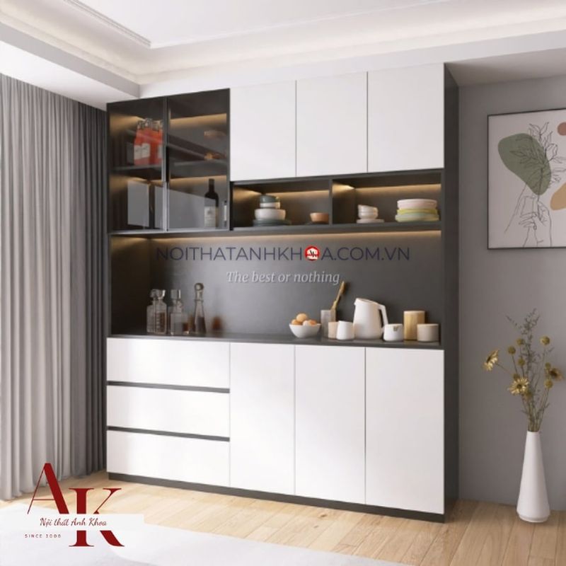 Tủ bếp đẹp gỗ công nghiệp MDF chống ẩm
