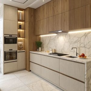 Tủ bếp gỗ công nghiệp