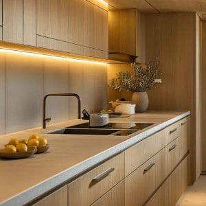 Tủ bếp gỗ công nghiệp