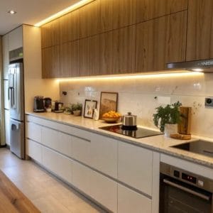 Tủ bếp gỗ công nghiệp