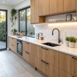 Tủ bếp gỗ công nghiệp