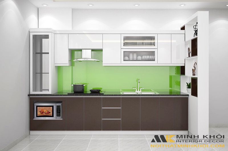 Tủ bếp gỗ công nghiệp đẹp, giá rẻ, phù hợp ngân sách