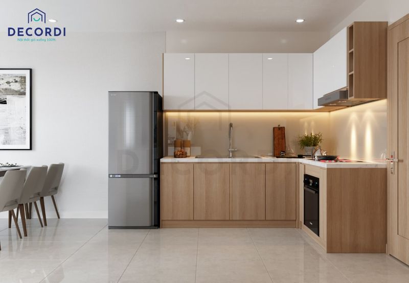 Tủ bếp gỗ công nghiệp giá rẻ nội thất Decordi