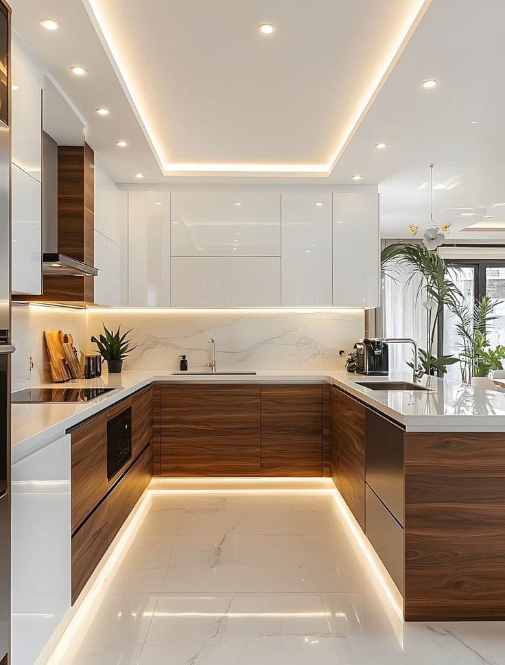 Tủ bếp gỗ đẹp cho nhà phố