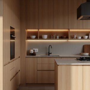 Tủ bếp gỗ hiện đại