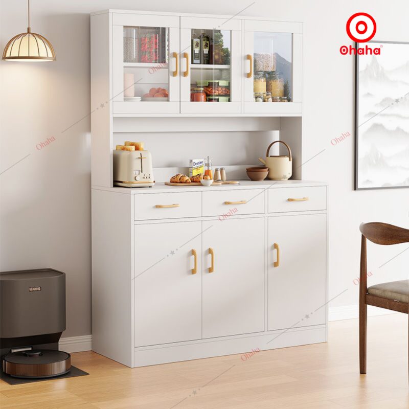 Tủ bếp MDF hiện đại màu trắng