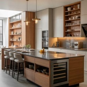 Tủ bếp gỗ tiện nghi