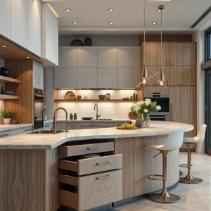 Tủ bếp gỗ tiện nghi