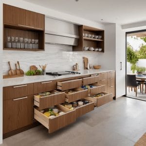 Tủ bếp gỗ tiện nghi