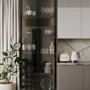 Tủ bếp gọn gàng