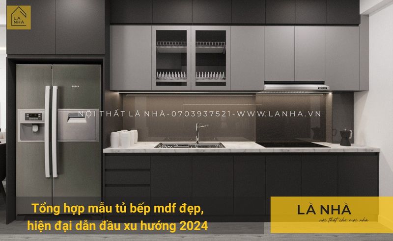 Tủ bếp MDF đẹp hiện đại