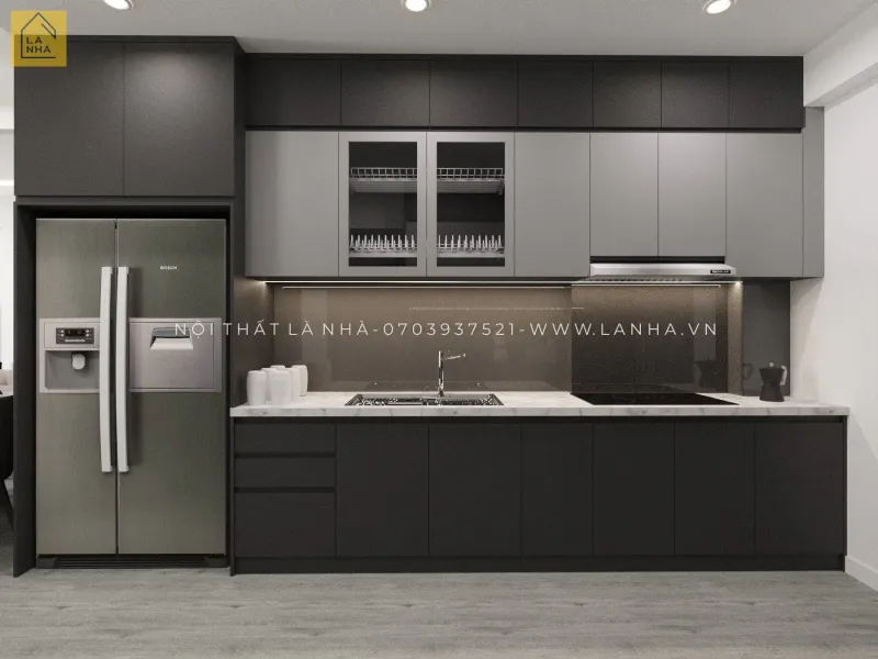 Tủ bếp MDF phủ melamine