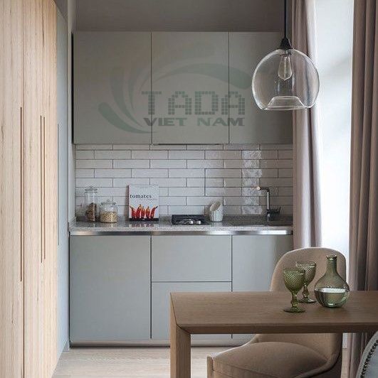 Tủ bếp kết hợp quầy bar mini