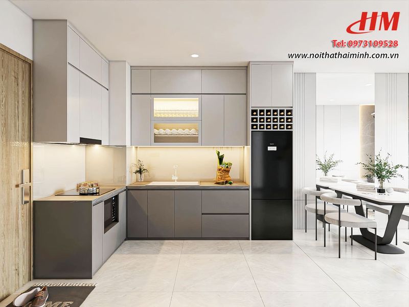 Mẫu Tủ Bếp Chung Cư Đẹp 6 Tủ bếp nhựa dài Loạnu tủ bếp nhựa dài Loan