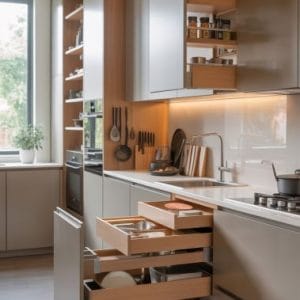 Tủ bếp tiện nghi