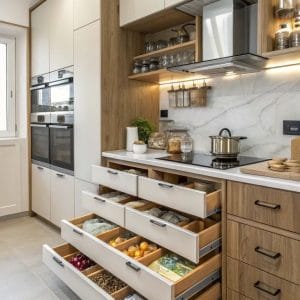 Tủ bếp tiện nghi