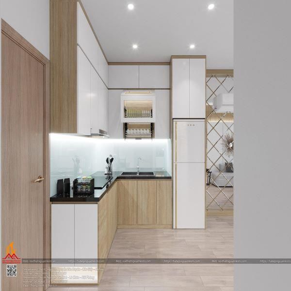 Tủ Bếp Chung Cư Vân Gỗ 9 Tủ bếp gỗ tự nhiên